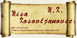 Miša Kosovljanović vizit kartica